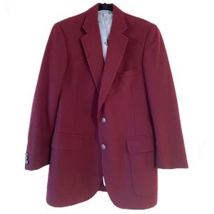 Austin Reed pure Wool Deep Red Blazer with Front Pockets and Brass Buttons